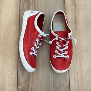 Softinos Elasticated Trainers ISLAII CHERRY RED